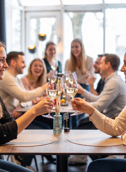 Celebration in the restaurant