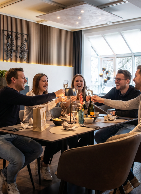 Celebration in the restaurant