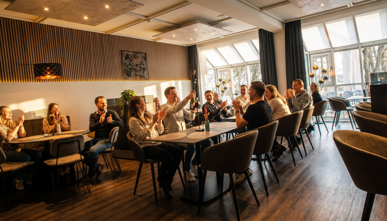 Celebration in the restaurant